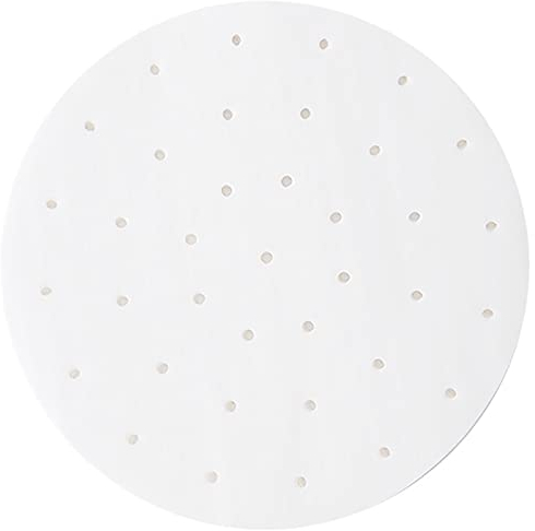 MARMODAY Lot de 100 feuilles de papier sulfurisé rond de 30 cm - Anti-adhésif et résistant à la graisse - Pour gril de cuisson vapeur, friteuses à air comprimé