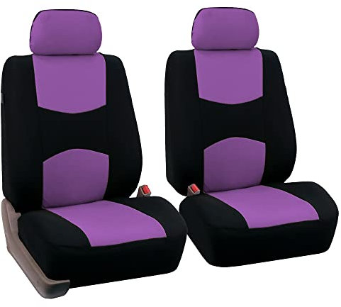 FH GROUP Coppia di coprisedili universali piatti (adatti alla maggior parte delle auto, camion, SUV o furgoni), viola