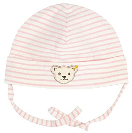 Steiff Unisex Baby Basic Bommel Beanie-Mütze, Silver PINK, 39