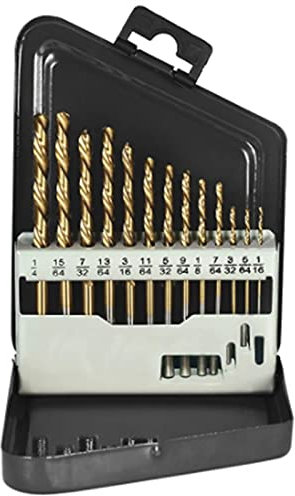 13Pcs Left Handed Drill Bit Set Drill for Metal Accessories with Titanium Nitride Coating