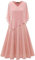 DRESSTELLS Robe de cocktail élégante en mousseline de soie pour femme - Grande taille - Robe de soirée pour mariage - Col en V - Longueur genou - Coupe trapèze - Robe d'été, Rose poussiéreuse, XL