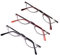 JYCCH 3er-Pack Leichte Halbrahmen-Lesebrille aus Metall, Lesebrille mit Federscharnier für Damen Herren, Halbmond-Lesebrille im Retro-Stil, Dioptrie 1,0-3,5 (Color : C, Size : 3.0 x) (A