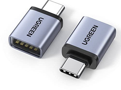 UGREEN Adaptateur USB C vers A 3.2 10Gbps OTG Lot de 2 Compatible avec iPhone 16 Plus Pro Max 15 MacBook Air iMac iPad Galaxy Tab S9 S24 (Gris)