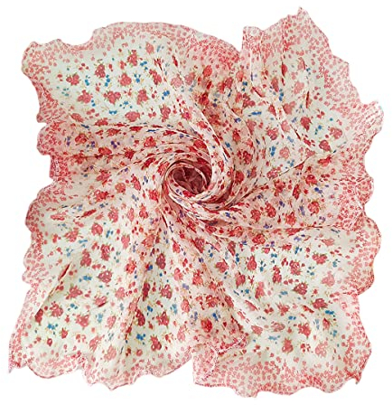 FAIRYGATE Schal Pink Schals & Tücher für Damen Chiffon Georgette Halstuch Sommertuch Schal Tuch für Frühling und Sommer Ganzjährig 45009