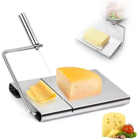 Hapivida Cortador de Queso de Alambre, Rebanadoras de Queso de Acero Inoxidable con Alambre, Herramienta de Corte para Cortar y Hornear, Cuchillo para Cocina