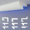 HEXIMO LED-Schattenfugenprofil Stuckleisten, indirekte Beleuchtung XPS-Styropor-Trockenbau-Deckenleisten für Wand-Deckenverkleidung (1,7 Meter HLED 15)
