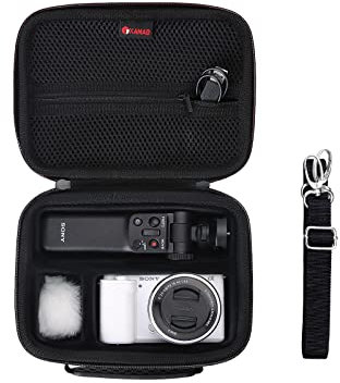 XANAD Hard EVA Case for Sony Alpha ZV-E10 / Sony Alpha ZV-E10L APS-C Mirrorless Interchangable-Lens Vlog Camera with Handgrip (Black with Shoulder Straps)