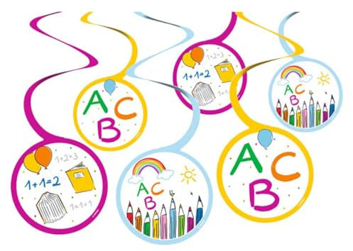 amscan 6 Swirl Girlanden Einschulung Schulanfang ABC
