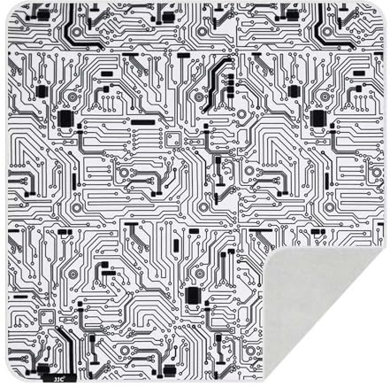 JJC 19.7 2IN1 Self-Adhesive Soft Protective Wrap & Cleaning Cloths for Camera, Lens, Screens, Tablets, Glasses Pouch & Cleaner Wipes Cloth - Circuit Pattern