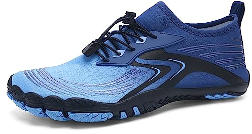 Barefoot Shoes Mens Women Water Shoes Trail Running Beach Water Trainers for Gym Swim Snorkeling Surfing(Gradient Blue, 6.5UK)