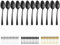 Bestdin Lot de 12 cuillères à soupe, 20,5 cm, Cuillères à soupe, Couverts modernes, Pour la maison, les fêtes, les restaurants, les cafétérias, passe au lave-vaisselle, Noir mat
