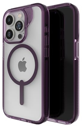 ZAGG Santa Cruz Snap iPhone 15 Pro Case - MagSafe Phone Case, Drop Protection (13ft/4m), Durable Graphene, Anti-Yellowing, and Scratch-Resistant Phone Case, Purple