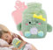 Wärmflasche Kinder,Wärmflasche mit Bezug Flauschig, Wärmflasche mit Bezug Flauschig, Abnehmbare und Waschbare Wärmflasche,Premium Wärmflasche für Kinder, Babys (Green Dinosaur)