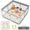 GERCHAM Laufstall Baby, 120x120cm Laufgitter Baby mit Spielmatte, Laufstall Faltbar mit Schaum Matte, Kinder Laufgitter mit Atmungsaktivem Netz an Vier Seiten und Saugnäpfen