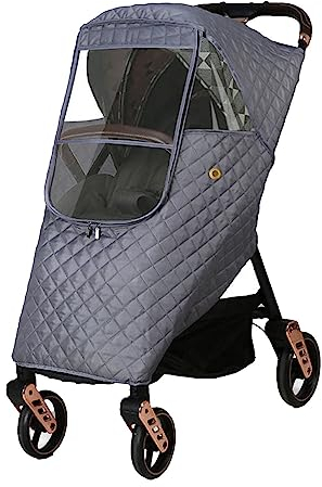 Ruiqas Universal Winter Baby Stroller Rain Cover Windproof Warm Quilted Weather Quilted Travel Weather Cover for Baby Stroller Pushchair