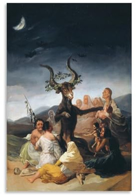 NgAnoh Witches Sabbath von Francisco De Goya Leinwanddruck, ästhetischer Druck, Kunst, Wandgemälde, Leinwand, Geschenke, moderne Schlafzimmer-Dekoration, 40 x 60 cm