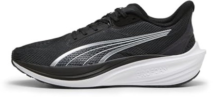 PUMA Darter Pro, Road Running Shoe Unisex Adulto, Black White, 44.5 EU