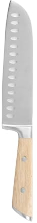 Sitram 715497 Couteau Santoku L 31.5 cm lame acier Inoxydable - Manche en hêtre rivetée certifié FSC