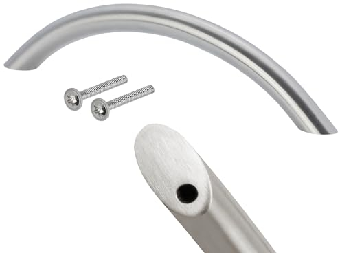 Stahlia Möbelgriffe Edelstahl MASSIV 96mm Bogengriffe Ø10mm (5 Stück) Schrankgriffe Griffe Möbel Schubladengriffe Küchengriffe Möbelgriffe Silber