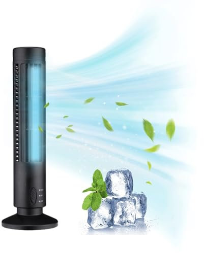 YAOJIWANG Ventilateur Silencieux Ventilateur Colonne Ventilateur Tour Ventilateur Tour Usb Sans Pales, Mini Ventilateur Électrique, Pratique, Adapté À La Chambre À Coucher Et Au Bureau (Noir)