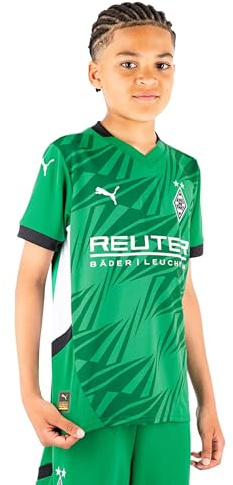 PUMA Offizielles Auswärtstrikot „Away“ Junior | Borussia Mönchengladbach Saison 24/25 | Kurzarm, dryCELL, aus recyceltem Polyester Kindertrikot