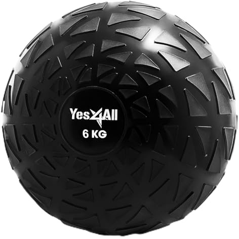 Yes4All Slam Ball PVC Non-Bounce Training Ball, Weighted Exercise with Anti-Slip Texture for Home Gym Workouts, 3kg to 10kg