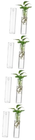 Sosoport 8 Pièces Vase Mural Vases Muraux Vases Cylindriques Suspendus Vase à Fleurs pour Plantes Hydroponiques Propagation De Mur Tubes De Fleurs Terrarium Mural Un Verre Transparent
