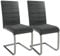 Juskys Freischwinger Schwingstuhl Vegas 2er Set - 2 Esszimmerstühle mit Rückenlehne, Küchenstühle aus Metall & Cord - Stühle modern für Esszimmer, Wohnzimmer & Küche - Grau