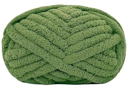 Générique Strickgarn, grob gestrickt, Chunky, für Decken, Handstricken, super weich, Big Jumbo-Garn, dicke Wolle, (N°02, Olivgrün)
