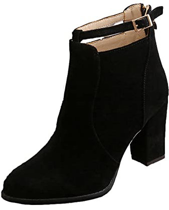 Stivaletti da Donna con Plateau e Tacco Grosso Bassi Stivali Stivaletti da Donna Stivali Invernali Stivali da Neve Stivali Corti da Donna con Suola Spessa Anfibi Militari Neri Stivali Orto Donna