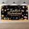 Endlich Ruhestand Deko Party Banner - 1 Stück Schwarz Gold Endlich Ruhestand Banner 100x150cm Renteneintritt Hintergrundstoff Für Männer Frauen Abschiedsfeier Rente Party Supplies