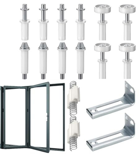 Qkbuza Kit de herrajes para puertas plegables, herrajes para puertas de armario - Kit profesional de herrajes para puertas plegables - Reparación de piezas de repuesto, herrajes precisos para puertas
