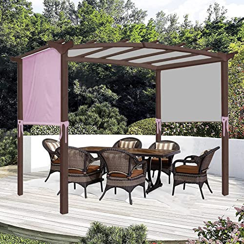 Wasserdichte Pergola-Abdeckung mit 4 Befestigungsgurten Universal-Ersatzdach für gebogene Struktur (Größe:5,2x2m Rosa)