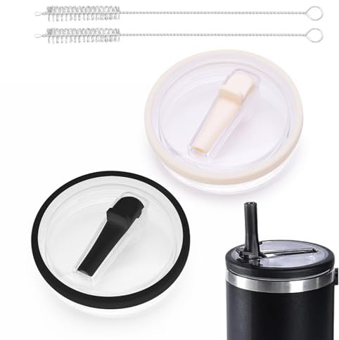 Stanley Cup Accesorios Stanley Accesorios,Con cepillos reutilizables y tapas impermeables, accesorios para la Copa Stanley (negro + blanco)