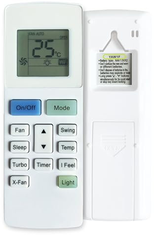 Wellclima Telecomando condizionatore YAW1F – Pronto all’uso, sostituisce solo modelli uguali di forma e codice– Per Gree, per Argo, per Viessmann, per Storm, per Montana, per Daitsu