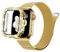 NewJourney Milanese Armband Kompatibel mit Apple Watch 40mm 41mm 42mm 44mm 45mm 46mm mit Hülle Frauen，Ersatz Metall Armband mit Bling PC Schutzhülle für iWatch SE Series 10/9/8/7/6/5/4(Gold, 40mm)