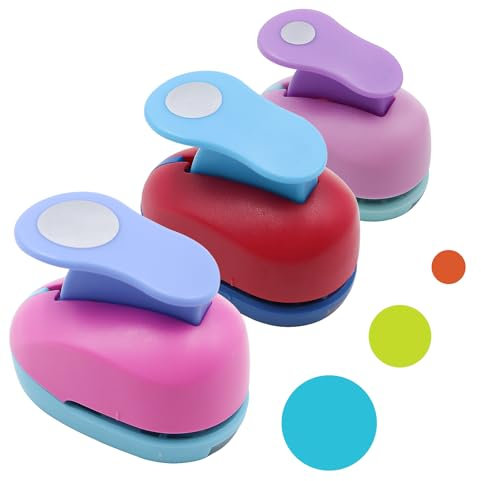 CATELL 3 Stück Stanzer Rund, Stanzer Kreis Motivstanzer Rund Kreisstanzer Papierstanzer Motivlocher Stanzer Set für DIY Scrapbooking Grußkarten Basteln Geschenkanhänger (9mm 15mm 25mm)