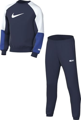 NIKE Unisex Kinder Sportswear Dri-fit-trainingsanzug Für Ältere Trainingsanzug, Midnight Navy/White/Game Royal/White, 12-13 Jahre EU