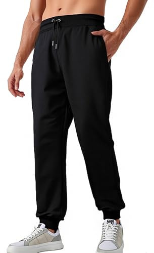 Neteson Jogginghose Herren Lang Trainingshose Freizeithose Sporthose Sweatpants Jogger mit Reißverschluss Taschen Laufhose Herren
