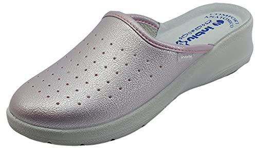 inblu Ciabatte Donna Sanitarie Pantofole Ortopediche Zoccoli Infermiere Scarpe Ospedale Casa Lavoro IB-5033N (Rosa, 40)