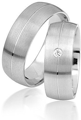 2x Palladium Eheringe Partnerringe Trauringe Verlobungsringe inkl. Gravur und Steine PDJC06-950