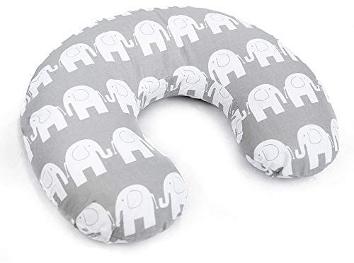 Cover Breast Feeding Pillow Baby Nursing Maternity Pregnancy Breastfeeding Cushion - Cover ONLY (Elephants Grey)