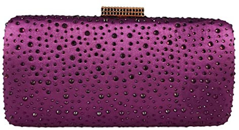 Boutique De FGG Damen Kristall Abendtasche Hochzeit Strass Handtasche Braut Diamant Clutch Tasche Party Tasche,Mini,Lila