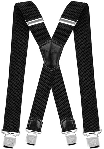 Decalen Bretelles Homme Larges Réglable Élastique Extra Fort 4 Clips en forme X