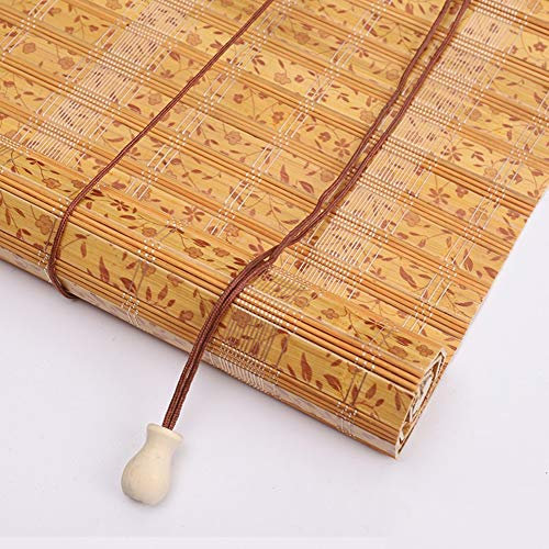 Bamboo Slat Roll Up Blind, Exterior Roller Shade For Patio Porch Deck Pergola Gazebo, Easy To Install, 60cm/80cm/100cm/120cm/140cm Wide (Size : W 80×H190cm)