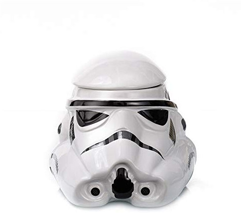 Hosoncovy Gift Creative Star Wars 3D Mug Ceramic Coffee Mug with Lid Coffee Cup Milktea Mug Cup Tea Mug with Handle (White)