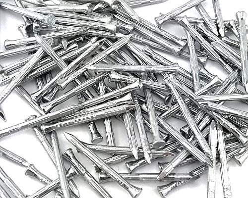 100 x Pointe Acier Trempé Zingué Clou Tête Fraisée Corps Strié 3.4 x 60