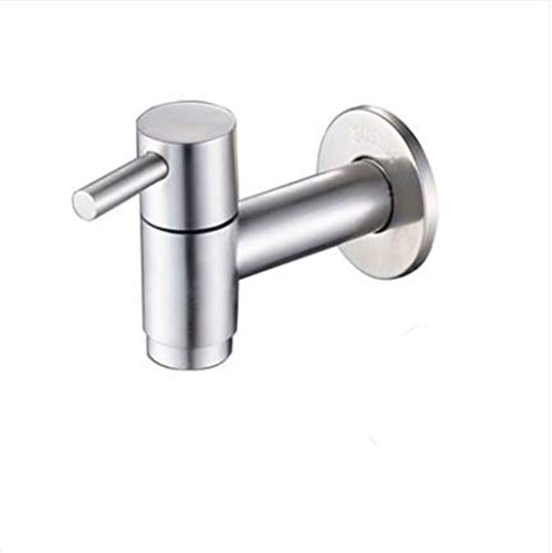 Kaltwasserhahn aus Edelstahl, Wandmontage, für Badezimmer, Waschbecken, Garten, Mop, Pool, Outdoor, Wasserhähne, poliert, 9,2 cm lang