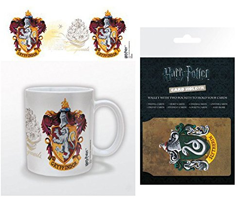 HARRY POTTER, Gryffindor Crest Taza Foto (9x8 cm) Y 1, Tarjeteros para Tarjetas De Crédito (10x7 cm)