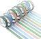 YUBX Flaco Washi Tape Set 12 Rolle Dekoratives Klebeband Washi Glitter Klebeband 8mm breit (Green Small)